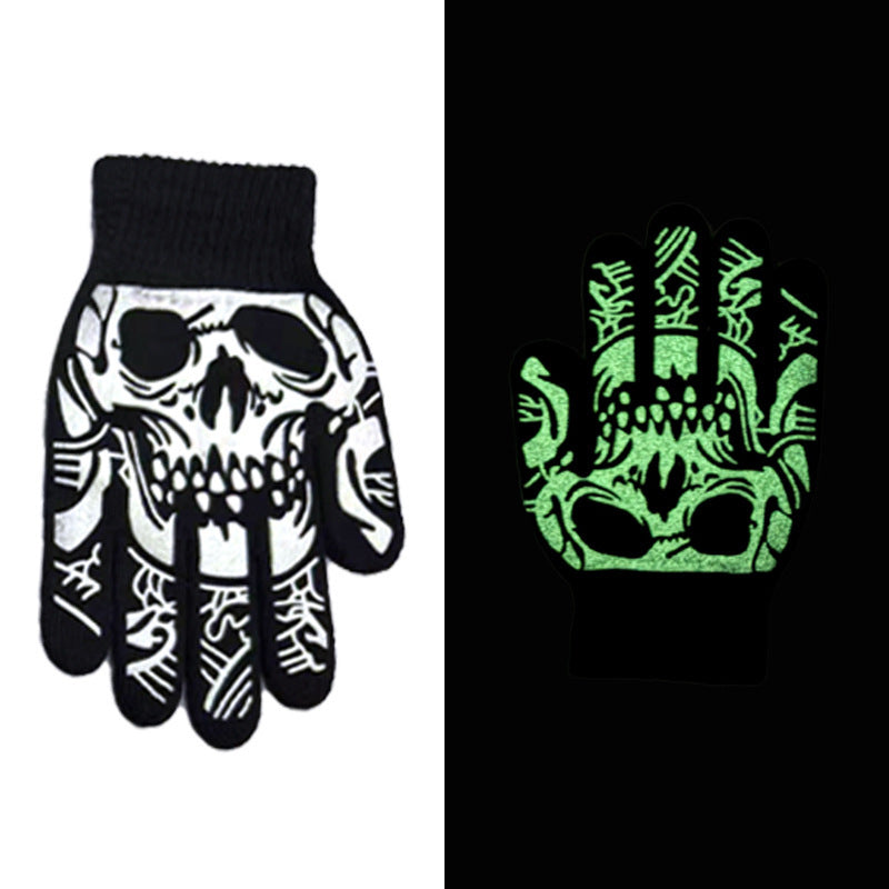 Halloween Skull Luminous Riding Non-slip Gloves