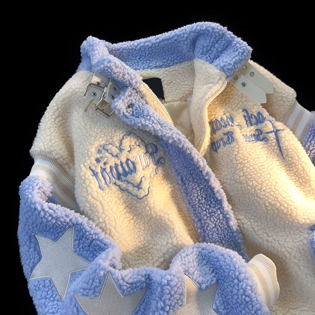 Little Fragrant Wind Lamb Baseball Jacket Women