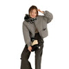 Gray Small Short Down Jacket Plus Size Women