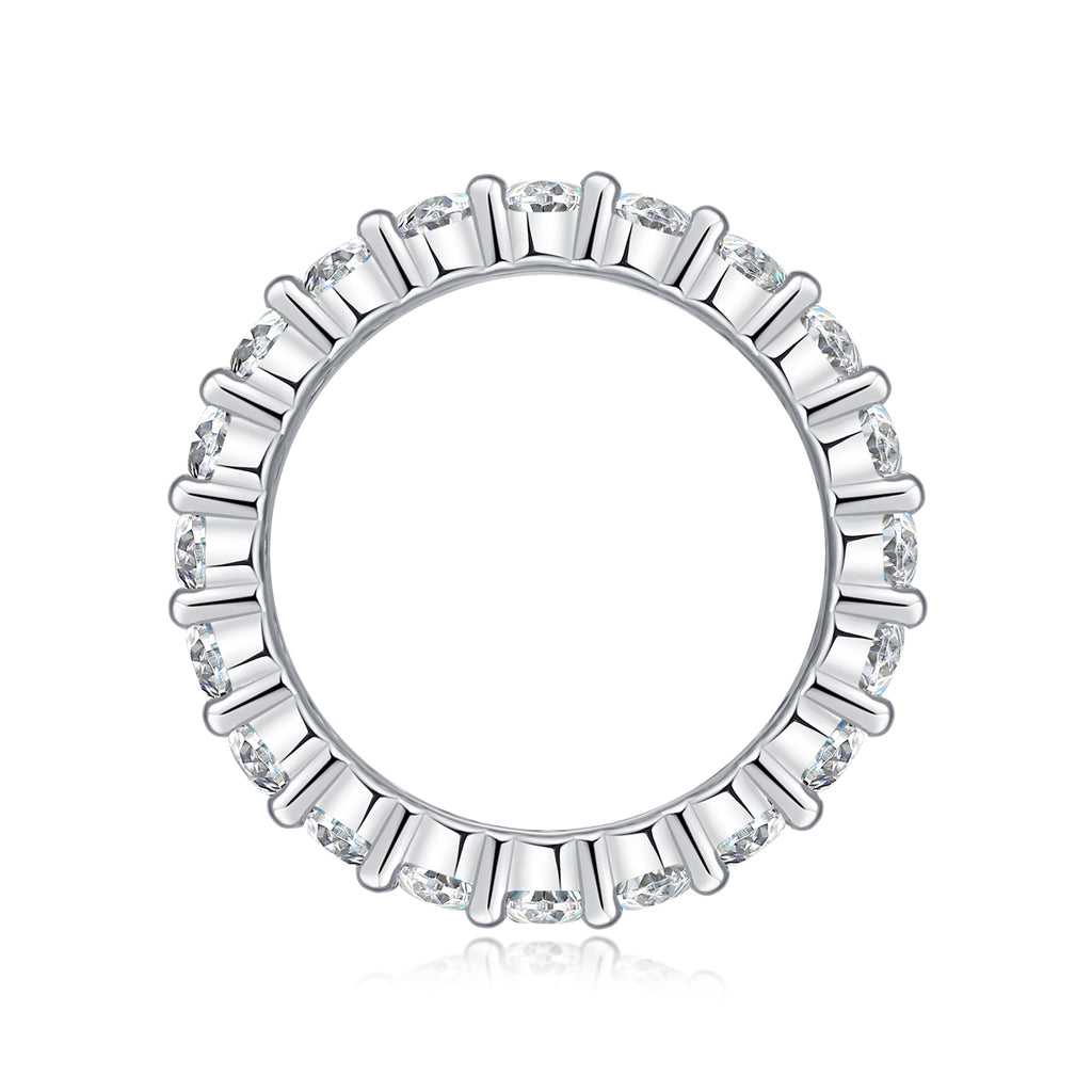 Luo Shen - A Wedding Ring Set With Top-quality Egg-shaped Moissanite S925 Silver And Platinum-plated Diamond. The Ring Can Be Inspected With A Diamond Pen