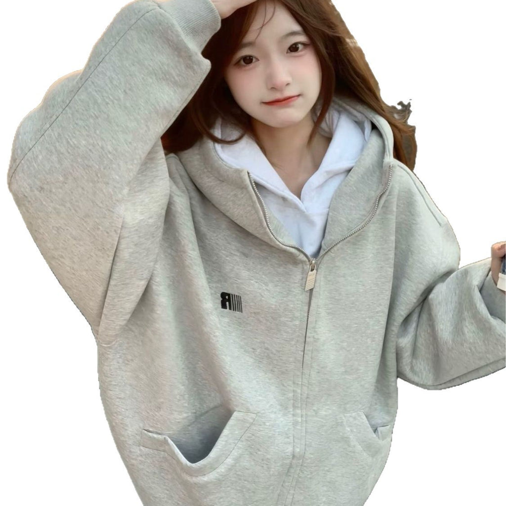 Printed Hoodie Women's Loose Casual Couple Jacket