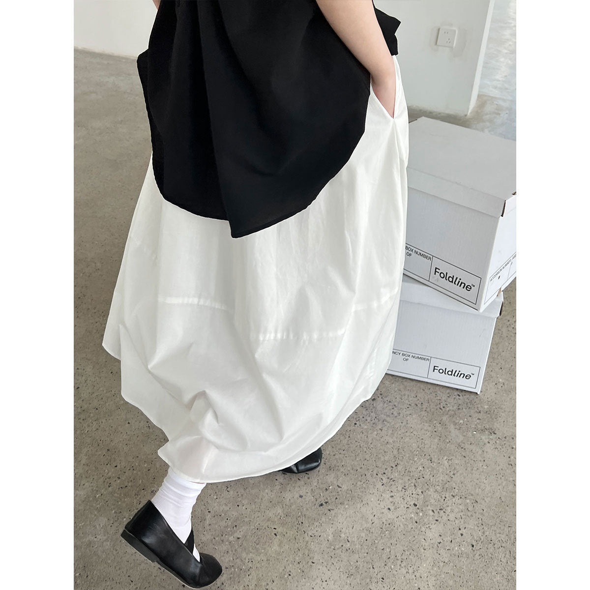 Yellow Skirt High Waist Slimming A- Line Skirt Loose Cover