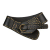 Asymmetric Belt Rivet Sewing Leather Wide Waist Seal