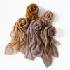 Classic Women's Pure Color Tulle Cotton And Linen Breathable Thin Scarf Silk