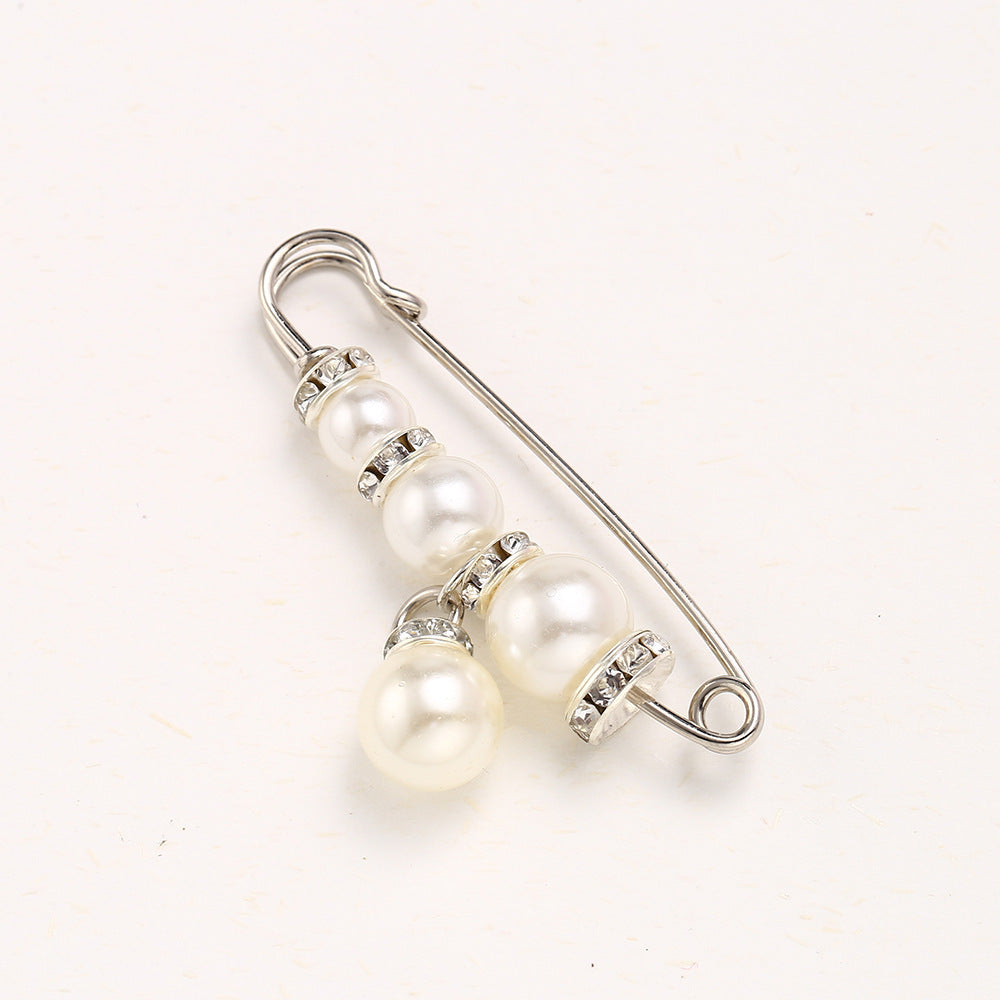 Cross-border Pearl Waist Of Trousers Pin Fixed Clothes Skirt Brooch Belt Buckle