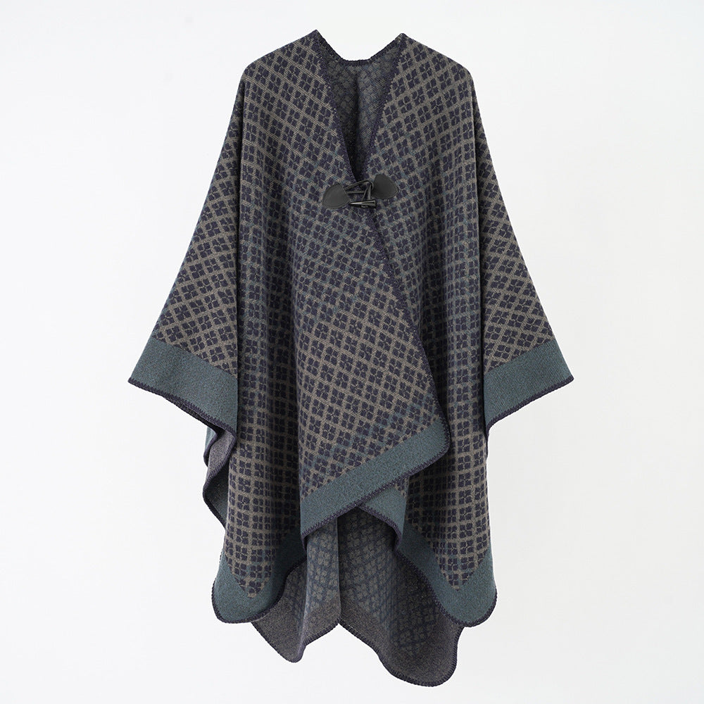 Extra Large Thickened Warm Split Cloak Scarf