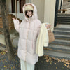 Cotton-padded Mid-length Thickened Down Cotton Jacket Loose Hooded Super Fashion