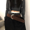 Wide Belt Niche Retro Y2g Hot Girl Suede Frosted Wide-brimmed Belt Silver Buckle