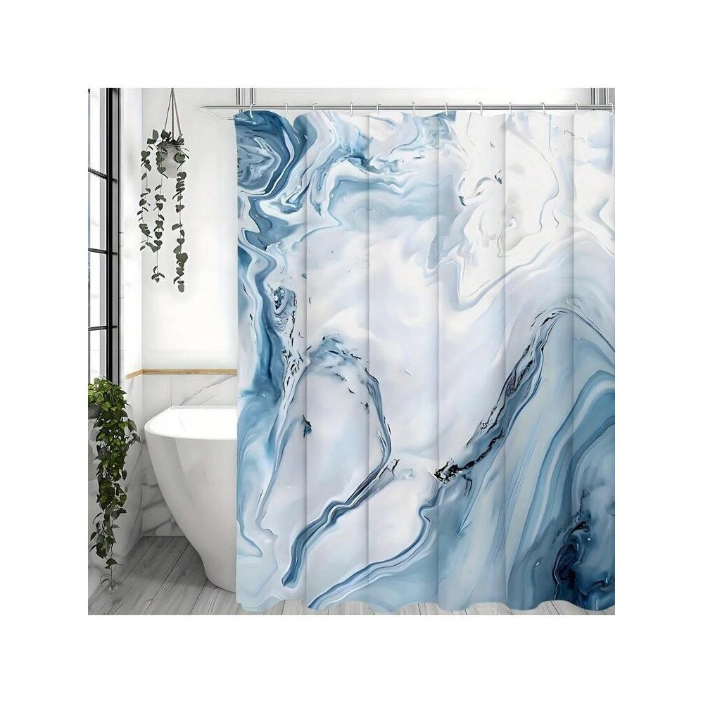Blue Marble Ornament Style Shower Curtain