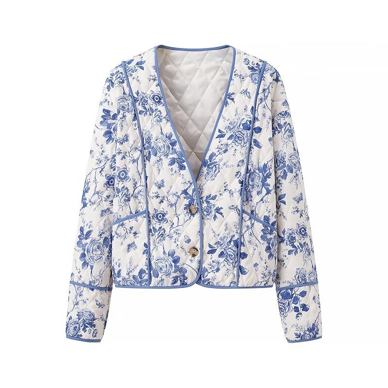 Loose Printed Thin Cotton Coat Jacket