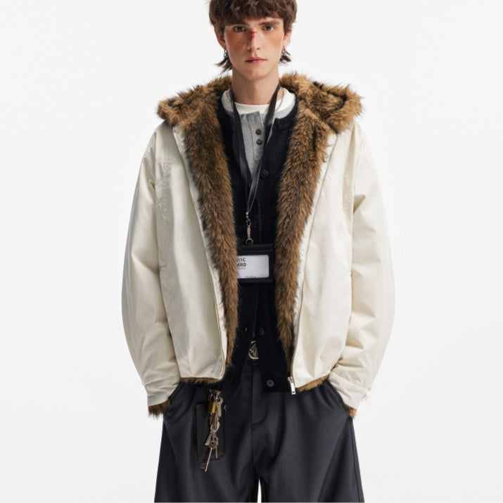 Fur-collar Cotton Jacket For Autumn And Winter Thickened Warm Coat