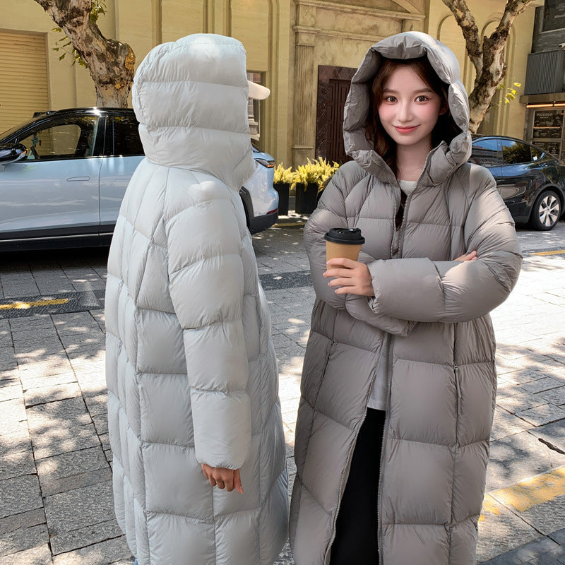 Overknee Mid-length Loose Hooded Women's Coat