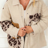 Leopard Print Patchwork Snap Button Jacket