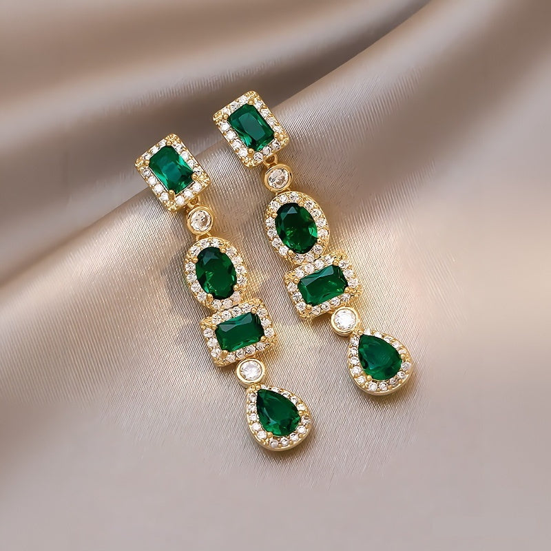 Silver Needle Diamond Studded Bow Earrings