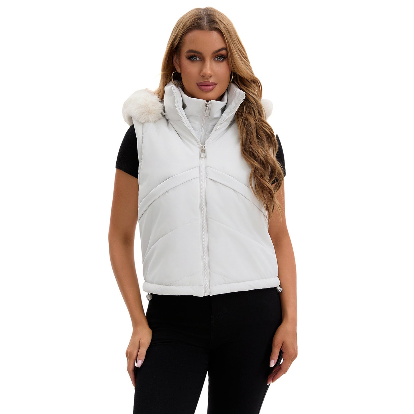 Women's Removable Sleeves Fake Two Pieces Cotton-padded Waistcoat