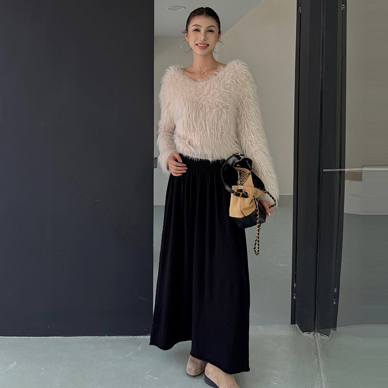 Women's Polyester Blended Fall Winter Skirt