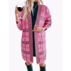 Women's Houndstooth Knitted Long Knitted Jacket