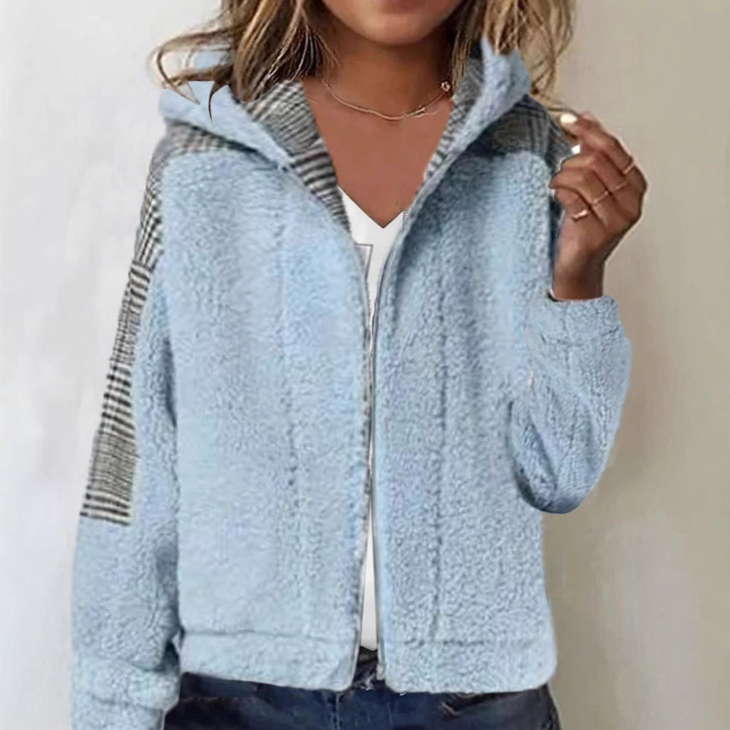 Faux Lamb Plush Thickened Fleece Thermal Hoodie Women