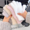 Solid Color Sweet Plush Warm Gloves Cycling Cold Protection