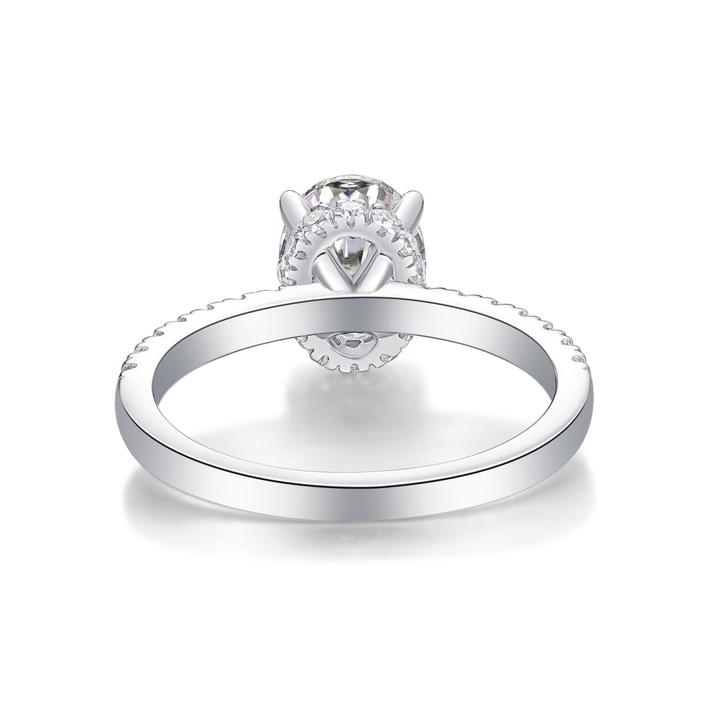 Cinderella - Set With Top-quality Moissanite S925, Silver And Platinum-plated Diamond Wedding Ring. The Ring Can Be Inspected With A Diamond Pen