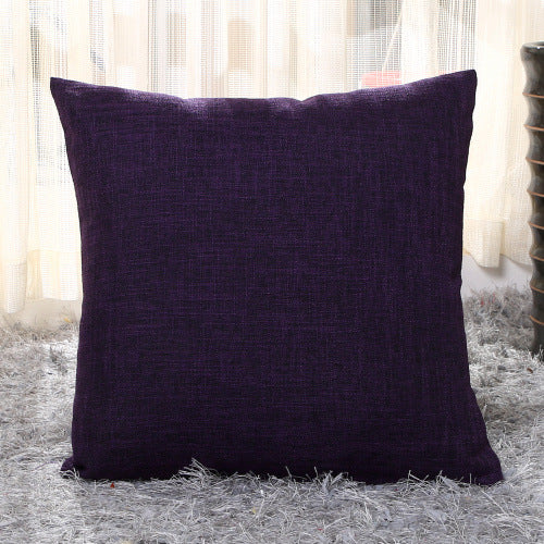 Home Linen Pillow Case Solid Color Hugging Pillow Case Sofa