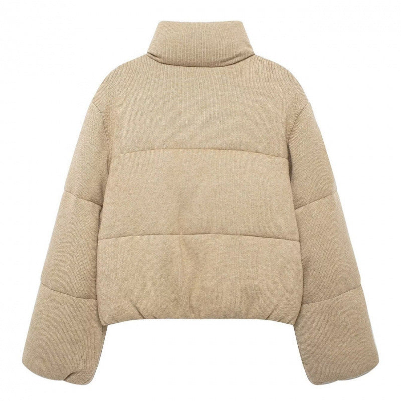 European And American Fashion Stand Collar Long Sleeve Cotton Jacket Coat