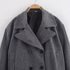 Gray Suit Woolen Jacket Women's Loose Double-breasted Short Coat