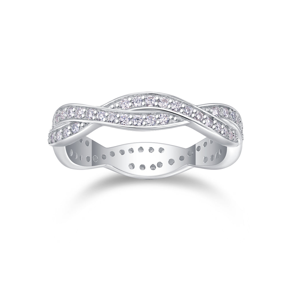 Dream - A Wedding Ring Set With Top-quality Moissanite S925 In Silver And Platinum-plated. The Ring Can Be Inspected With A Diamond Pen