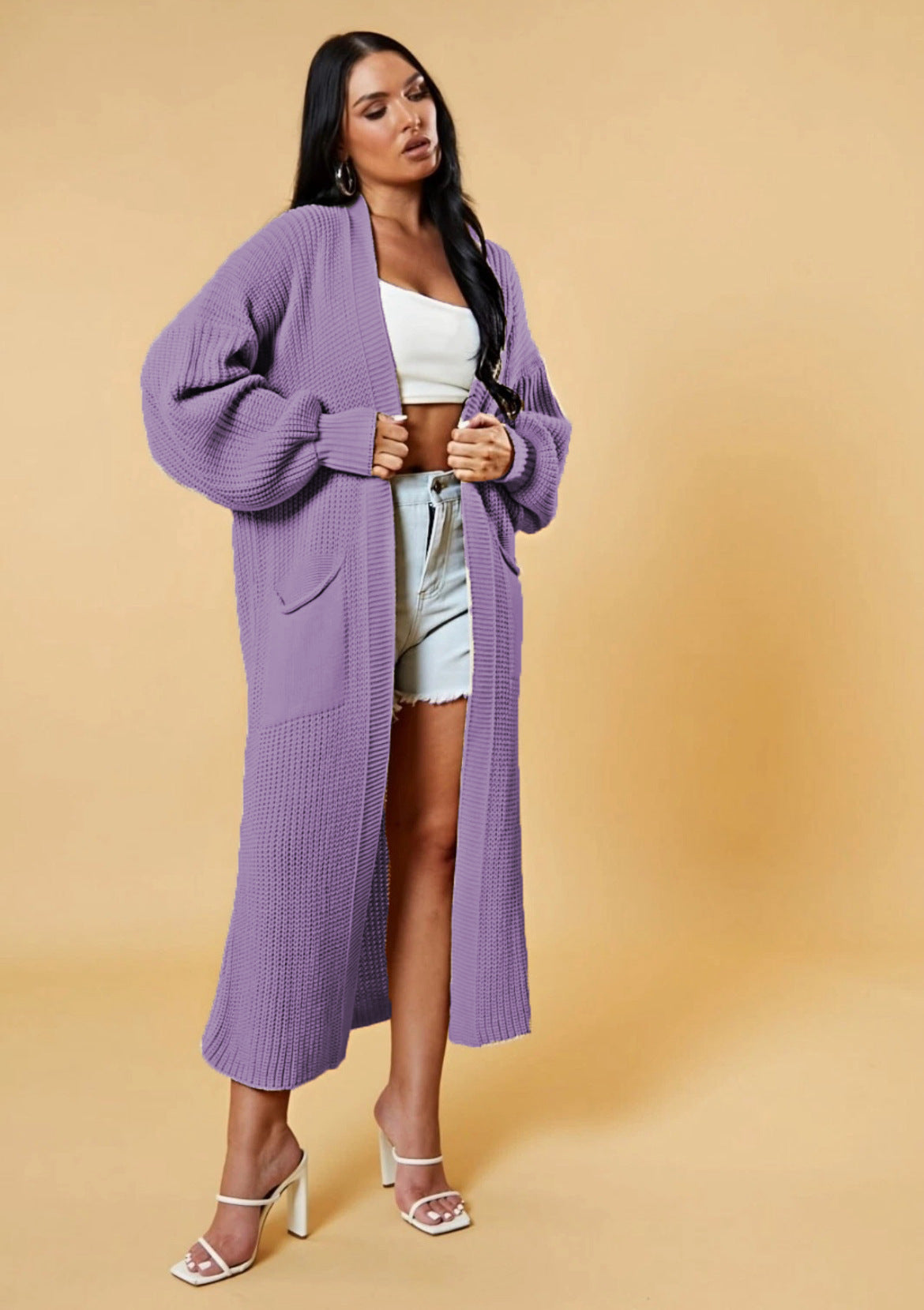 Casual Solid Color Knitwear Cross-border Plus Size Loose Long Coat Sweater