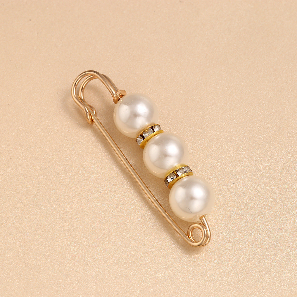 Cross-border Pearl Waist Of Trousers Pin Fixed Clothes Skirt Brooch Belt Buckle