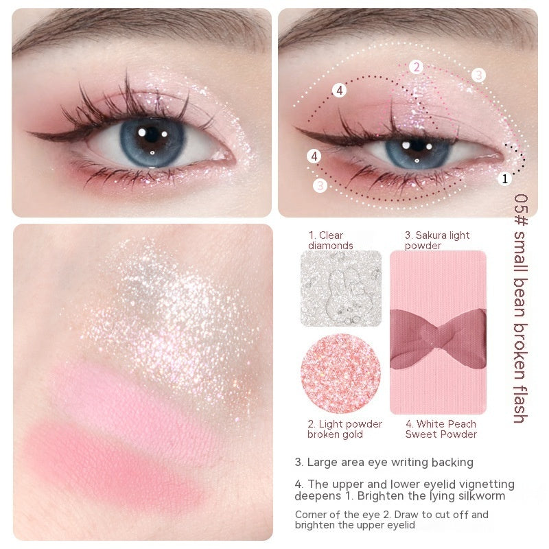 Three Colors Eye Shadow Powder Fine And Easy To Use