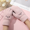 Warm And Cute Female Fleece-lined Thickened Cycling Five Finger Touch Screen