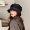 Corduroy Fisherman Hat Children's Autumn And Winter High-grade Hepburn Style