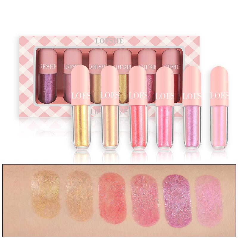 6 - color Lip Gloss Set Light Bright Waterproof - Eshtree