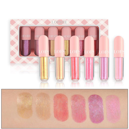 6 - color Lip Gloss Set Light Bright Waterproof - Eshtree