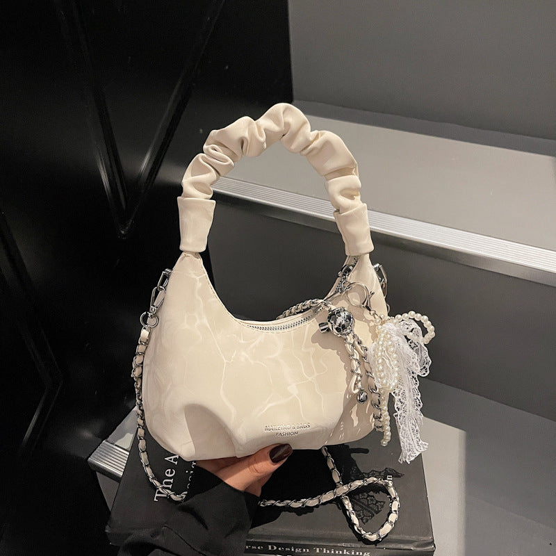 Wild Chain Crossbody Bag Exquisite Pleated