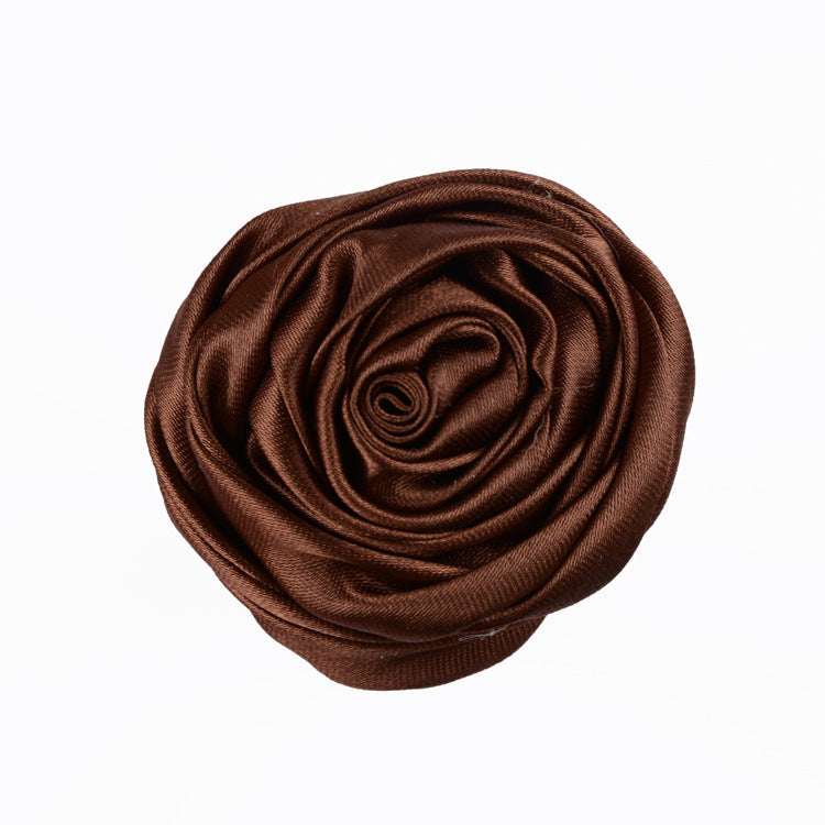 Rose Three-dimensional Bud Satin Fabric Flower Corsage Bridal Bouquet Ornament Accessories