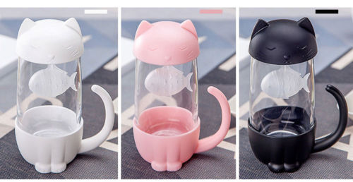 Cute Office Cat Tea Separate Water Cup