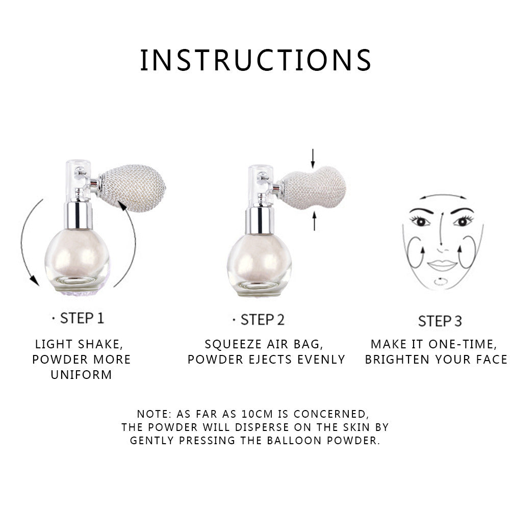بودرة الجسم اللامعة والمشرقة مع بخاخ