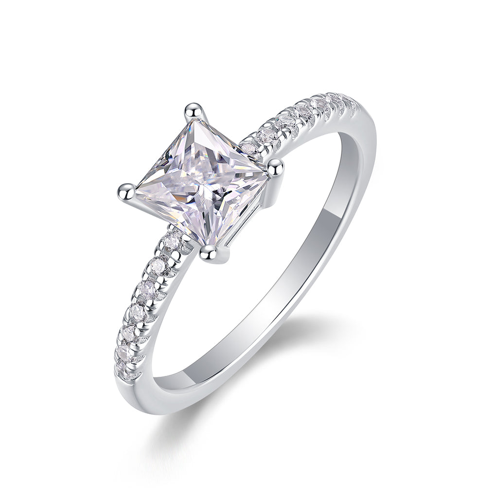 Passion - A Wedding Ring Set With Top-quality Moissanite S925 Silver And Platinum-plated Diamond Can Be Inspected With A Diamond Pen