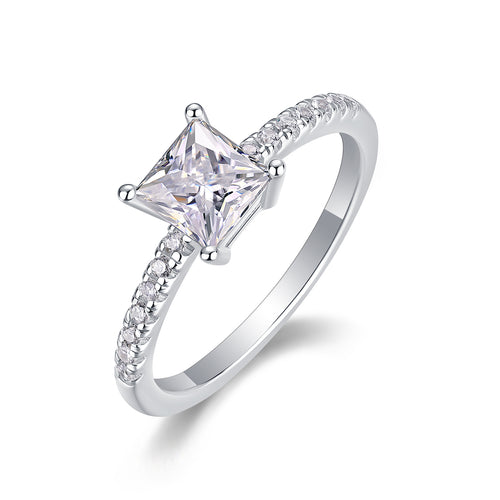 Passion - A Wedding Ring Set With Top-quality Moissanite S925 Silver And Platinum-plated Diamond Can Be Inspected With A Diamond Pen