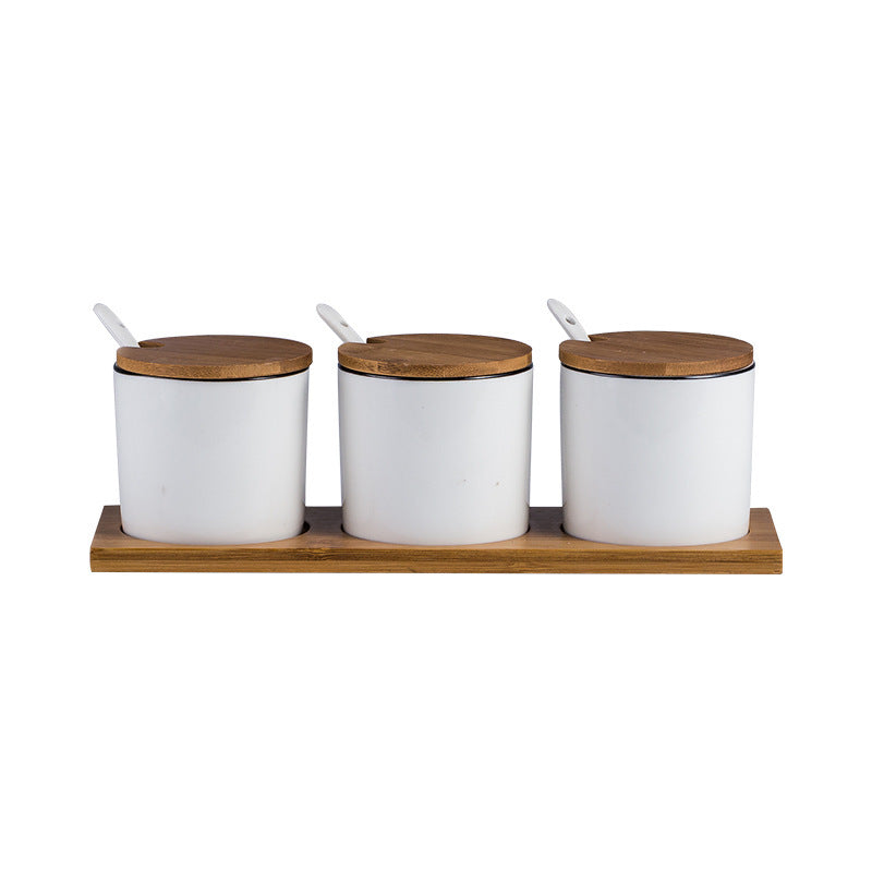 Ceramic seasoning box set household seasoning box