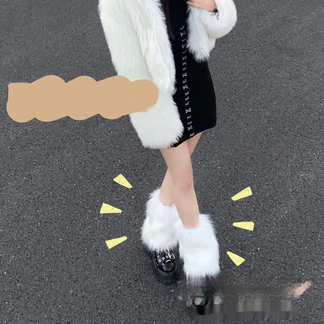 Fur Plush Thickened Warm Leg Niche Wear