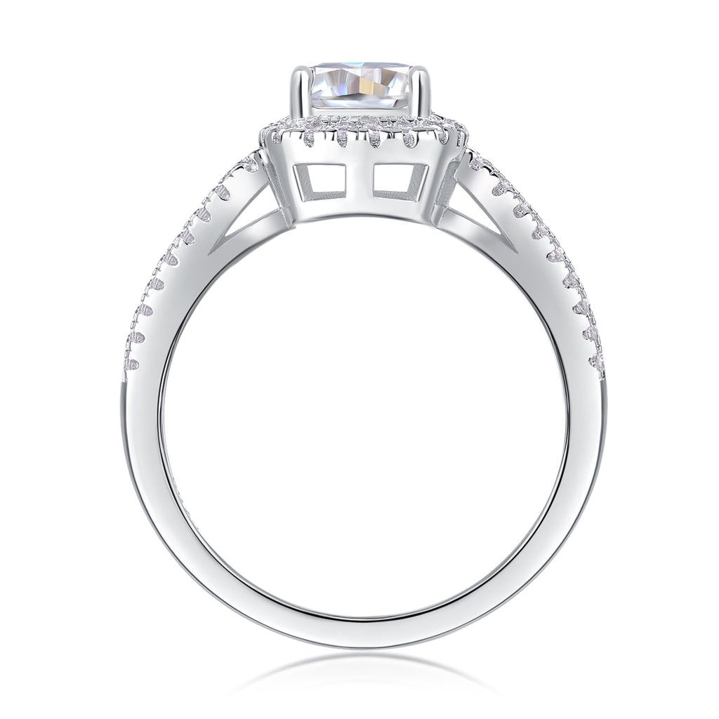 Time Mail - A Wedding Ring Set With Top-quality Moissanite S925 Silver And Platinum-plated Diamond Can Be Tested With A Diamond Pen