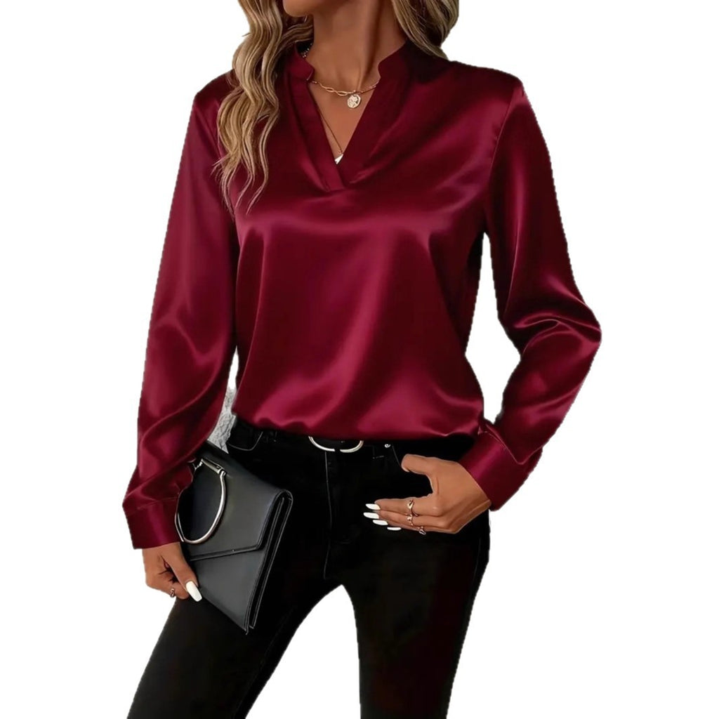 Simple And Versatile V-neck Loose Top For Spring And Autumn