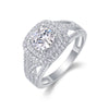 Supreme Charm - A Wedding Ring Set With 1-carat Top-quality Moissanite S925 Silver And Platinum-plated Diamond Can Be Tested With A Diamond Pen