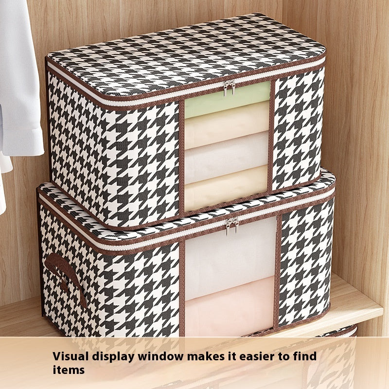 Houndstooth Visual Buggy Bag Clothing Quilt Storage Box