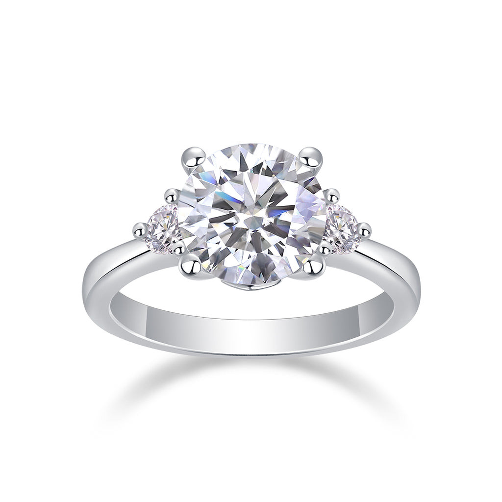Starry Sky Romance - A Wedding Ring Set With 2-carat Top-quality Moissanite S925 Silver And Platinum-plated Diamond. The Ring Can Be Inspected With A Diamond Pen