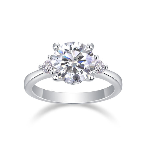 Starry Sky Romance - A Wedding Ring Set With 2-carat Top-quality Moissanite S925 Silver And Platinum-plated Diamond. The Ring Can Be Inspected With A Diamond Pen