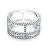 The Shining Ring - Set With Top-quality Moissanite S925 Silver And Platinum-plated Diamond Wedding Ring Can Be Inspected With A Diamond Pen